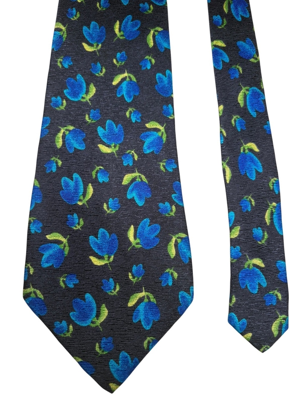 Givenchy Silk Navy Blue Floral Made in Italy Men's Designer Tie